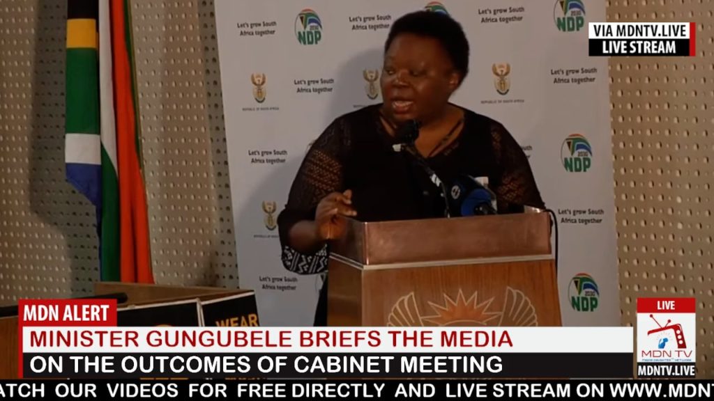 Minister Gungubele Briefs The Media On The Outcome Of The Cabinet Meeting