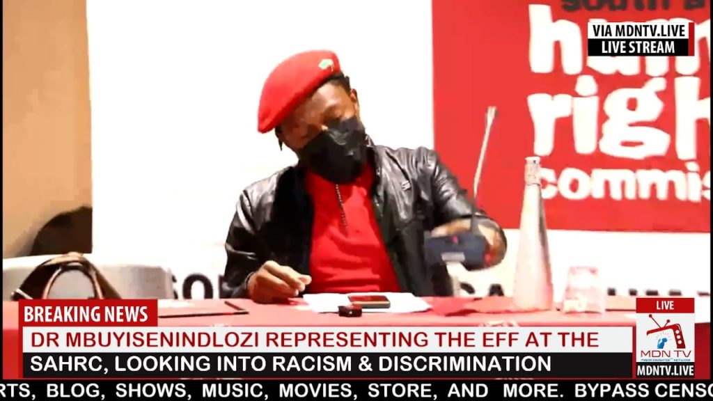 Dr Mbuyiseni Ndlozi Representing The EFF At The SAHRC Looking Into Racism And Discrimination