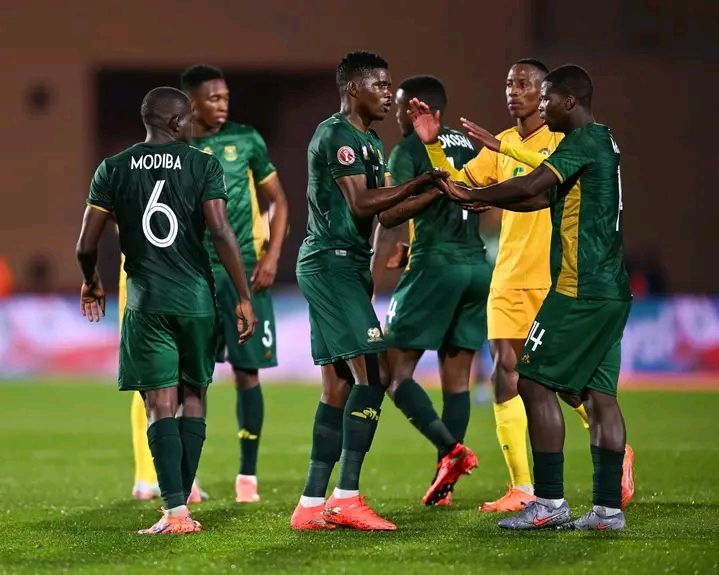 Bafana Bafana celebrating qualification for AFCON 2025