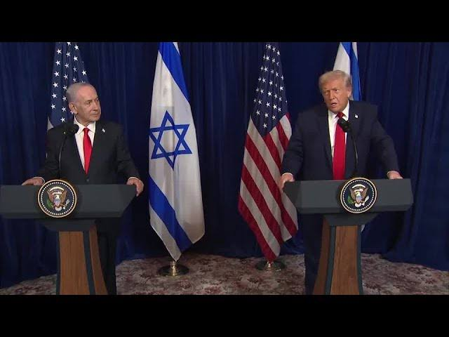 Donald Trump speaking on Iran and Hamas