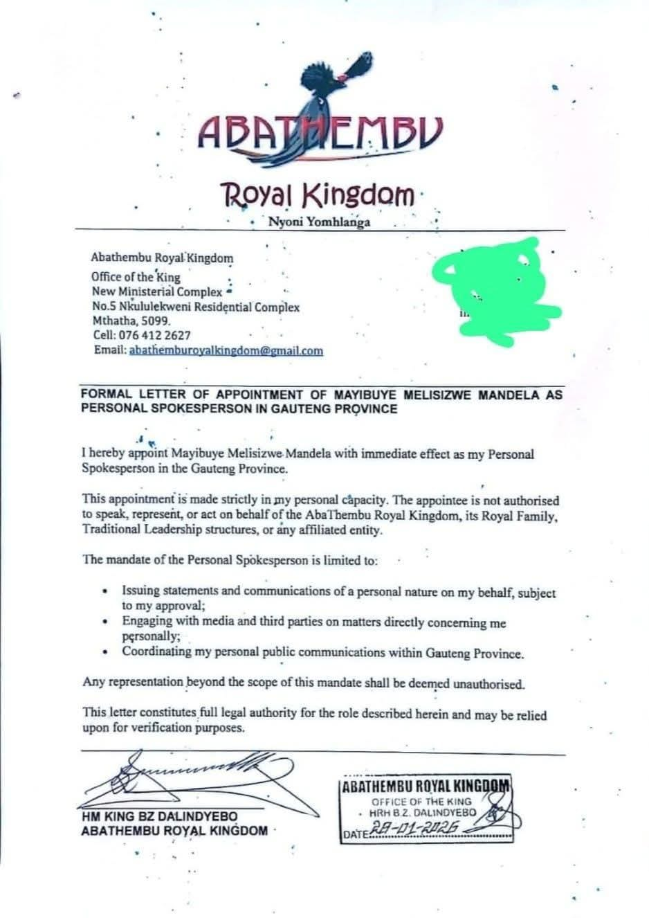 Honoured to Serve: Appointed as Personal Spokesperson to King Buyelekhaya Dalindyebo in Gauteng