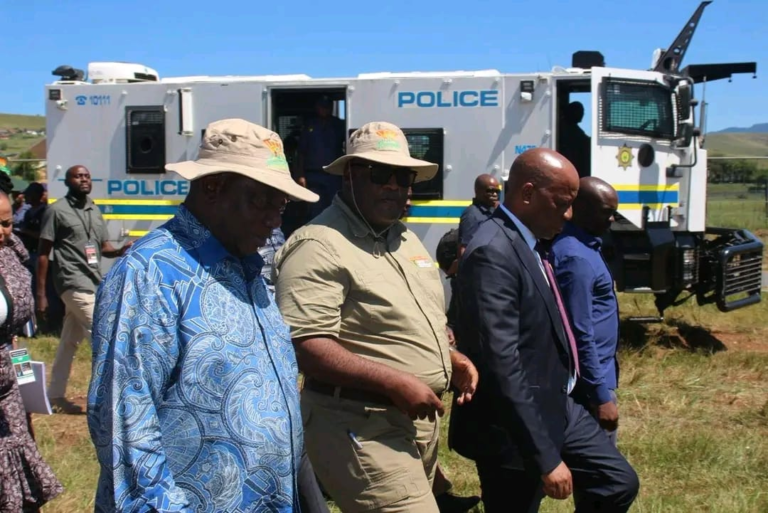 Chaos Erupts As Police Rush To Shield Ramaphosa From Angry Crowd In KZN