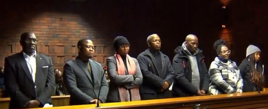 The accussed, Khumalo (head of Crime Intelligence), Major Generals Philani Lushaba, Nosipho Precious Madondo, Josias Lekalaka, and Zwelithini Gabela, along with Brigadiers Phindile Ncube and Dineo Mokwele