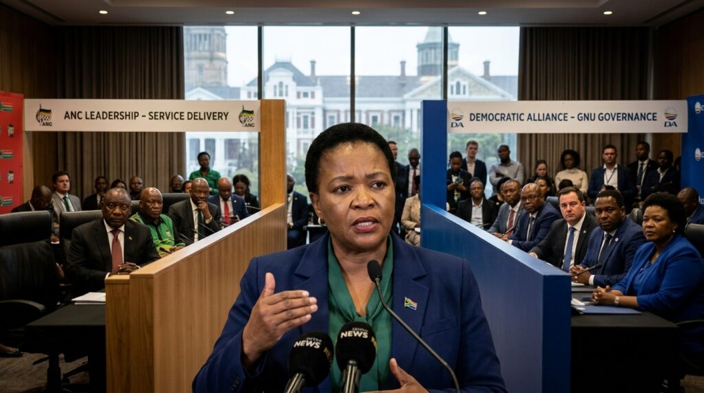 Nomvula Mokonyane, GNU South Africa, Government of National Unity, ANC DA tensions,