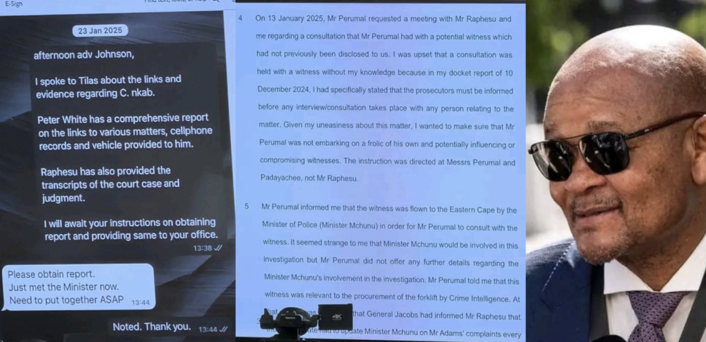 dvocate Drushantha Ramsamy was back in the hot seat and linked suspended Police Minister Senzo Mchunu