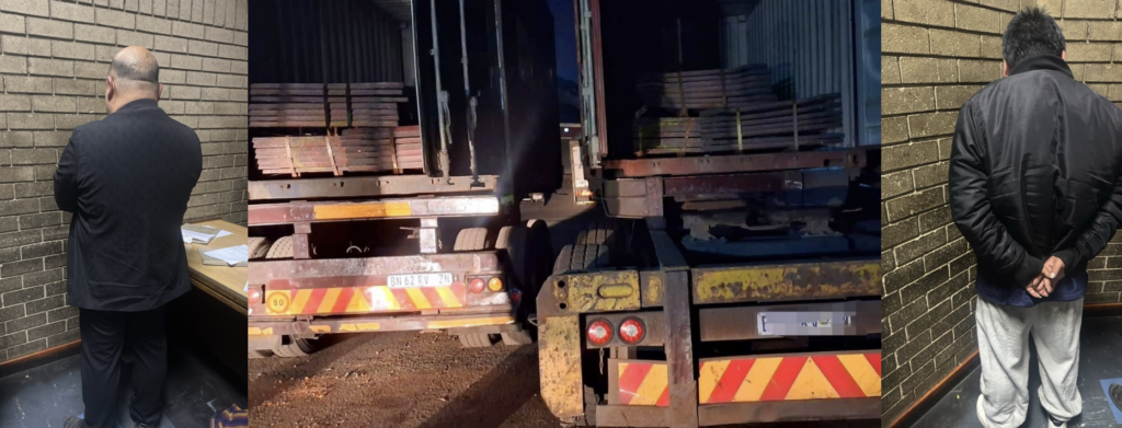 two male suspects, aged 43, following the recovery of suspected stolen copper sheets valued at approximately R16 million