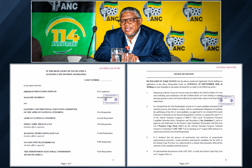 Eastern Cape ANC Faces Court Battle As Members Move to Nullify Candidate Lists