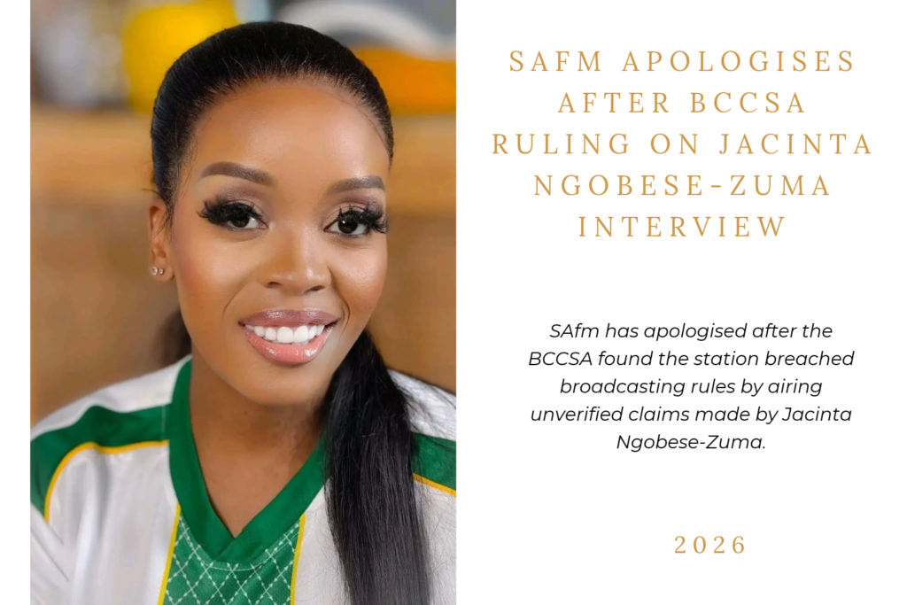SAfm Apologises After BCCSA Ruling On Jacinta Ngobese-Zuma Interview