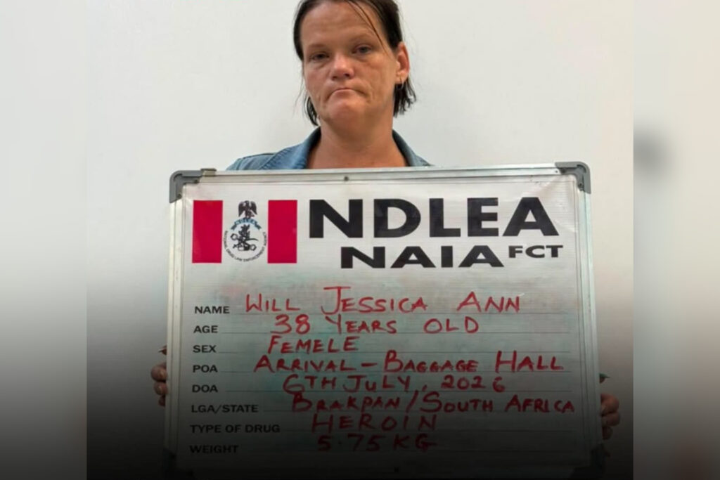 South African woman sentenced to 25 years in Nigeria over 5.75kg heroin